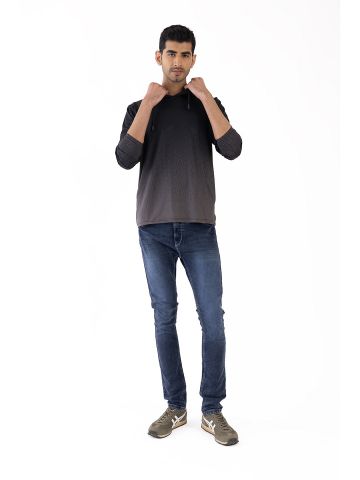 Sanskar-Menswear-Hooded Sweatshirt-Black 