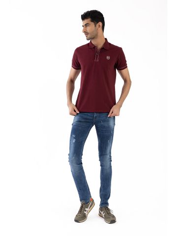Sanskar-Menswear-Fashion Polo H\S-Maroon
