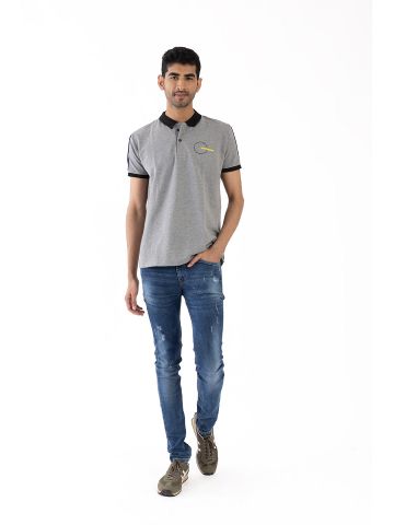 Sanskar-Menswear-Fashion Polo H\S-M.Grey
