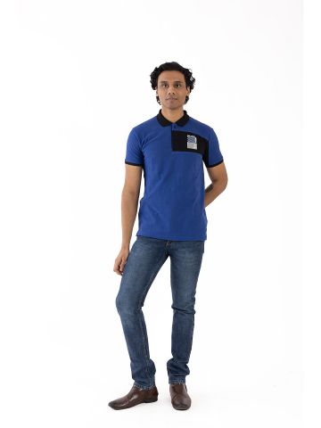 Sanskar-Menswear-Fashion Polo H\S-R.Blue