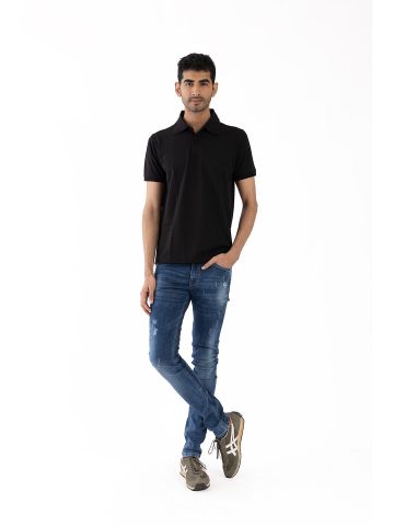 Sanskar-Menswear-Fashion Polo H\S-Black