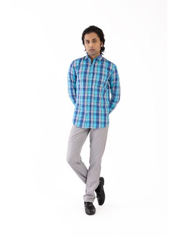 Sanskar-Menswear-Casual Shirt- Blue Checks
