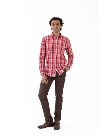 Sanskar-Menswear-Casual Shirt- Red Checks 