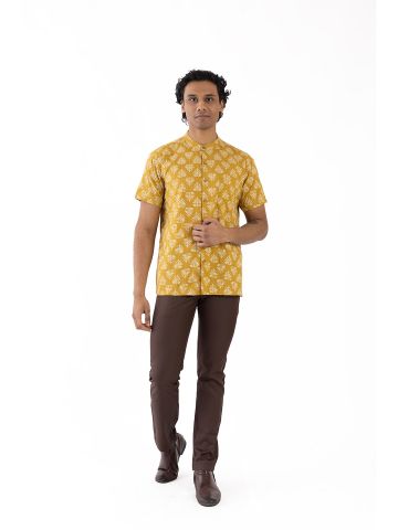 Sanskar-Menswear-Casual Shirt- Mustard 