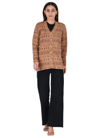 Aastha Womenswear-Cardigan F/S-Brown Multi