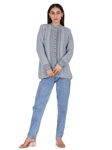 Aastha Womenswear-Cardigan F/S-Lt Blue