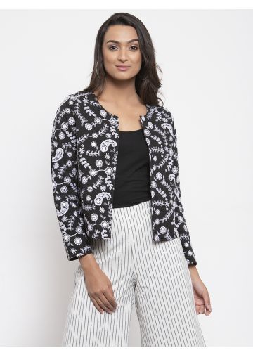 Aastha Women Indowestern Jacket Outwear Black